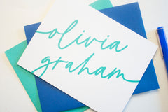 Personalized Stationery - Set of 10 Folded Note Cards