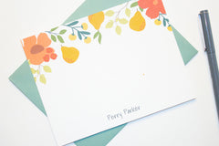 Personalized Stationery - Set of 10 Flat Note Cards